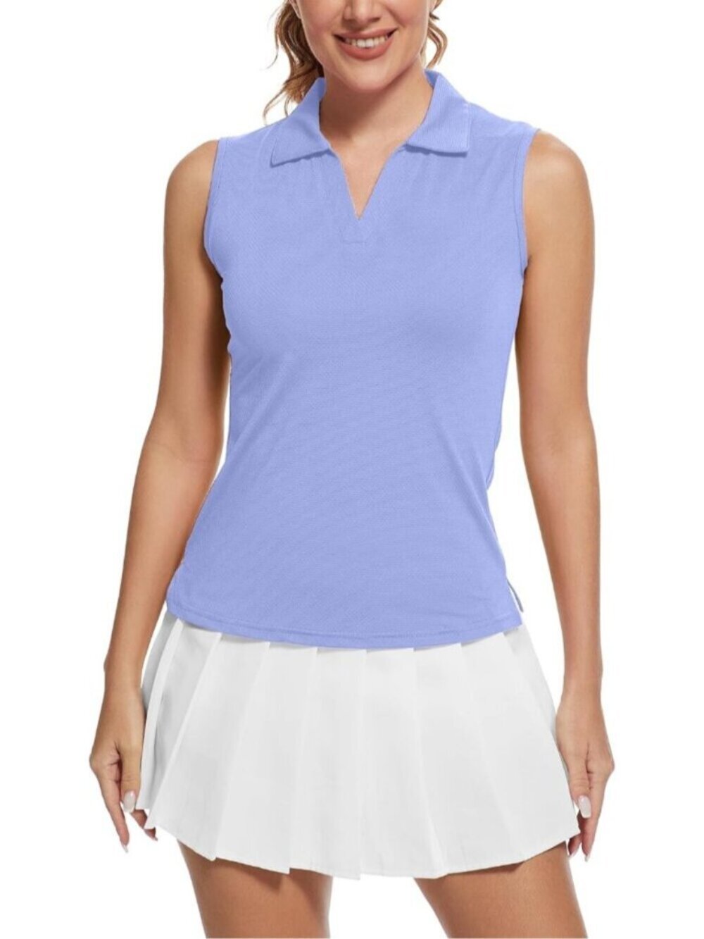 〽️Women's Lavender Sleeveless Golf Shirts Quickly Dry Tennis Polo Lightweight